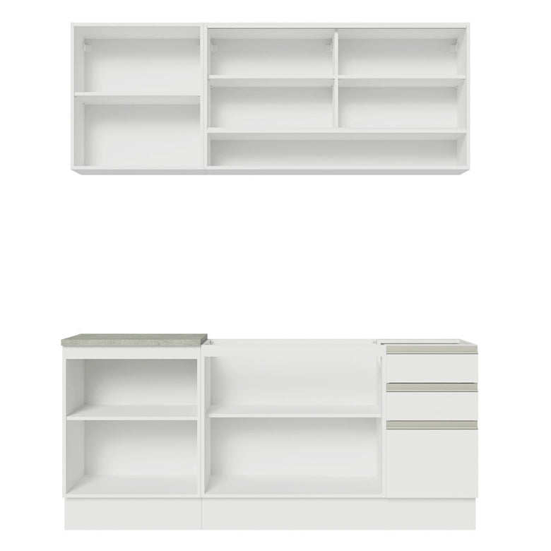 Armário de Cozinha Compacta 180cm Branco Glamy Madesa 06