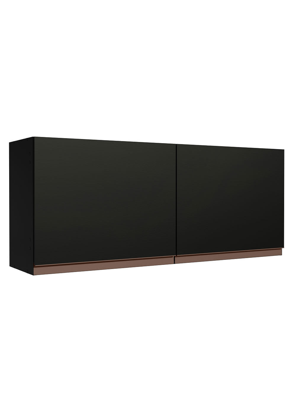 Armário Aéreo de Cozinha Madesa Reims 120 x 50 cm 2 Portas Preto - Preto