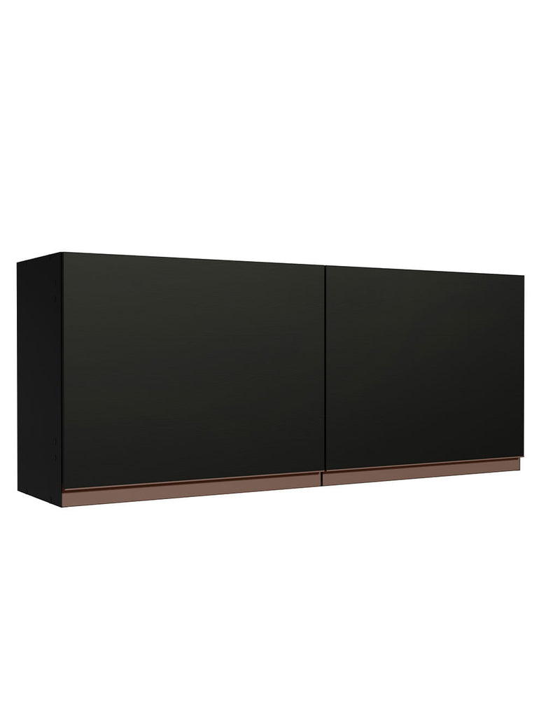 Armário Aéreo de Cozinha Madesa Reims 120 x 50 cm 2 Portas Preto
