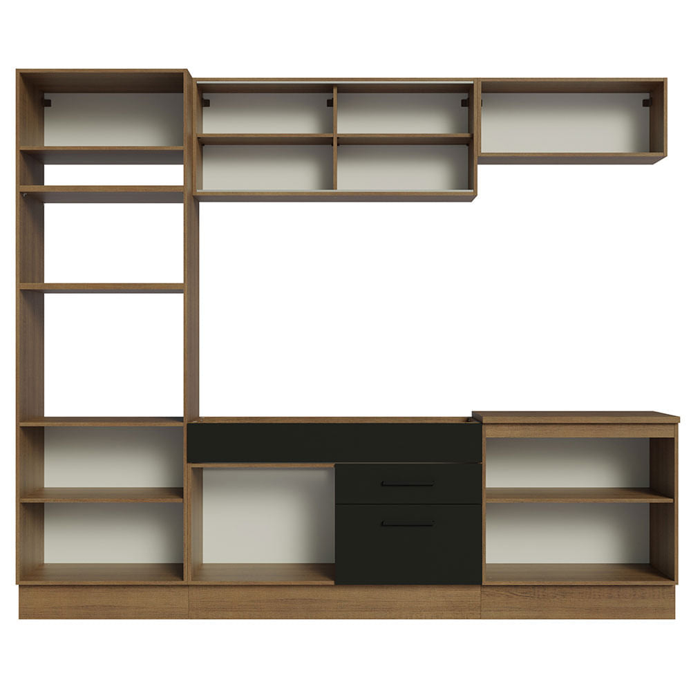 Armário de Cozinha Completa 270cm Rustic Preto Agata Madesa 03