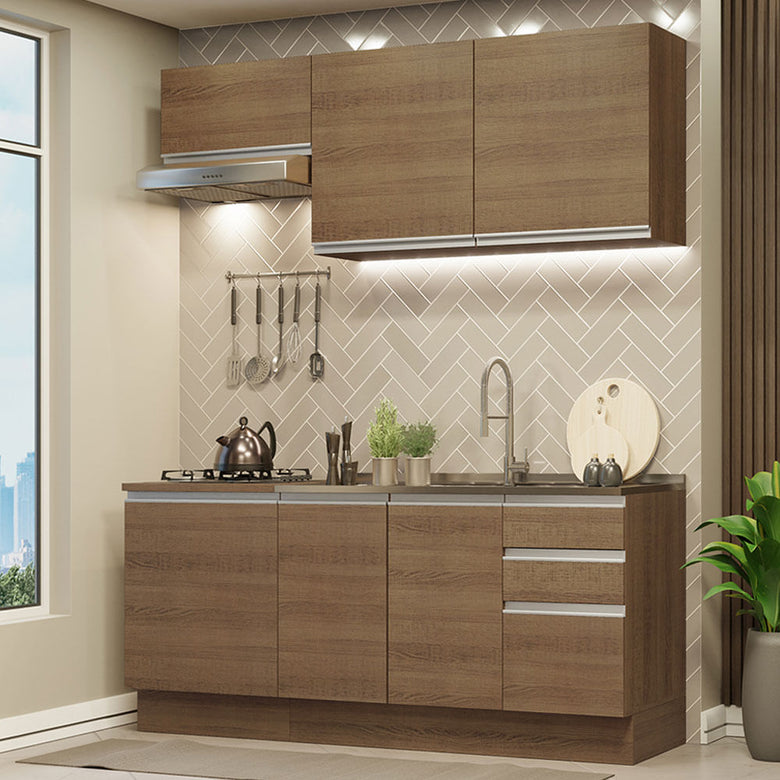 Armário de Cozinha Compacta 180cm Rustic Glamy Madesa 07