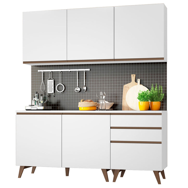 Armário de Cozinha Compacta 180cm Branco Reims Madesa 80