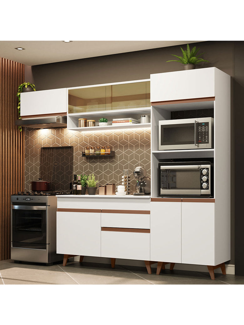 Armário de Cozinha Completa 260cm Branco Reims Madesa 07