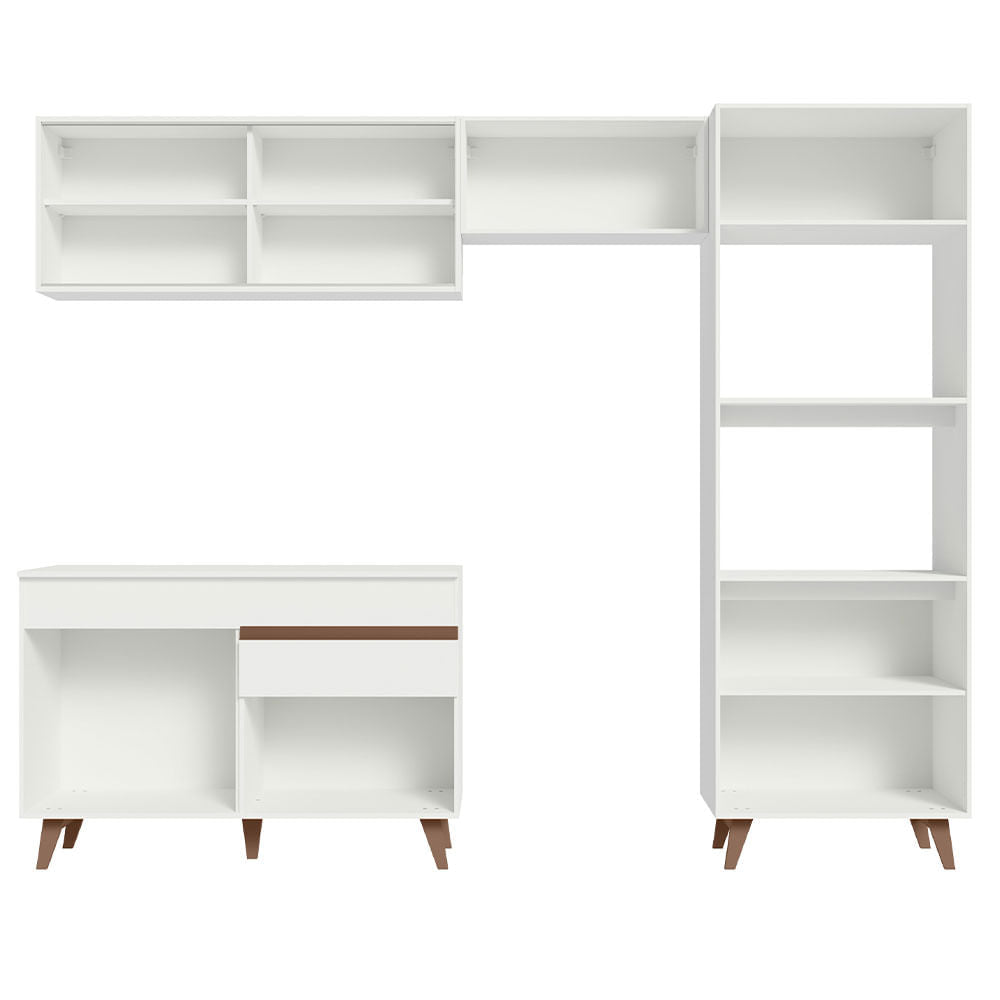 Armário de Cozinha Completa 260cm Branco Reims Madesa XC01