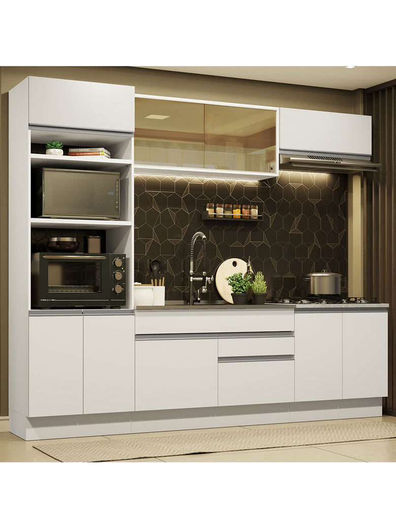 Armário de Cozinha Completa 270cm Branco Glamy Madesa 10