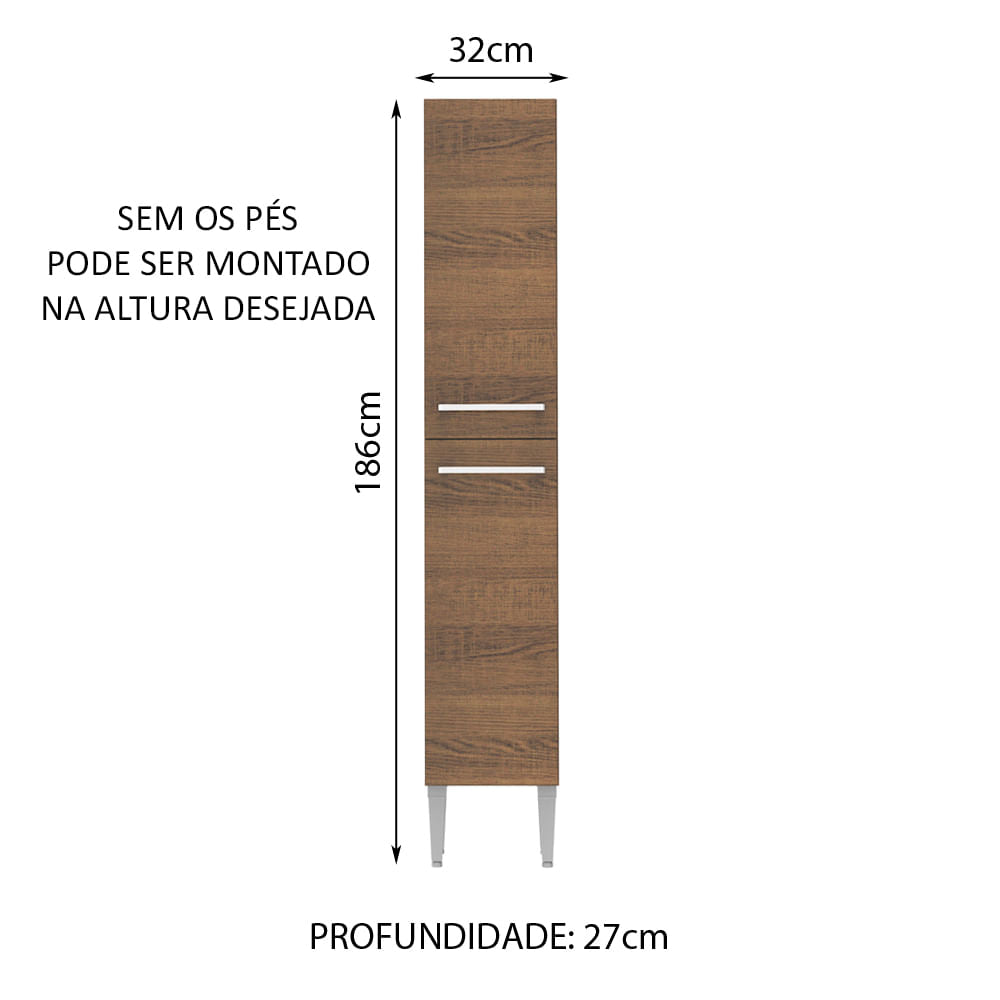 Paneleiro Madesa Emilly 2 Portas Rustic - Rustic