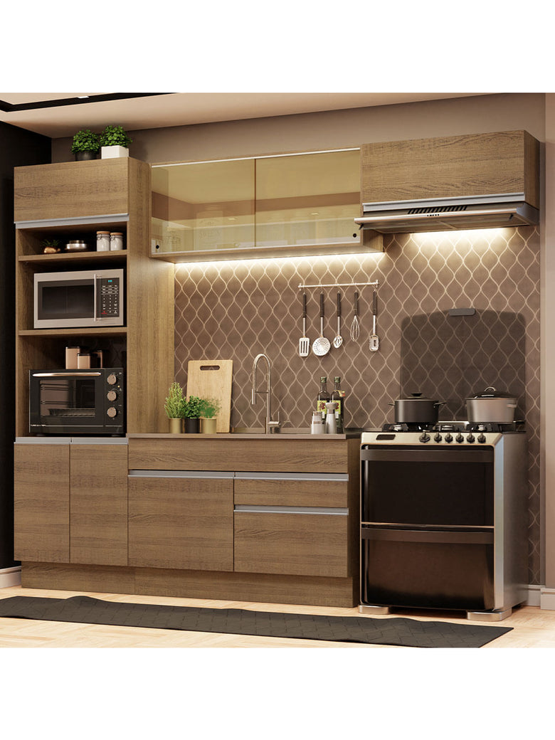 Armário de Cozinha Completa 270cm Rustic Glamy Madesa 11