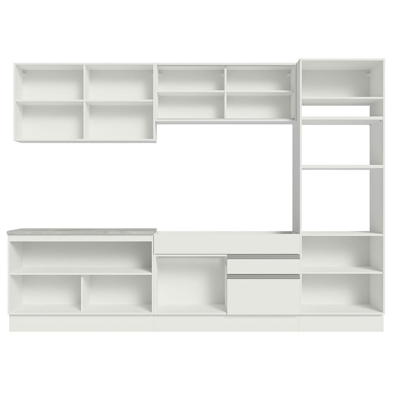 Armário de Cozinha Completa 310cm Branco Glamy Madesa 01