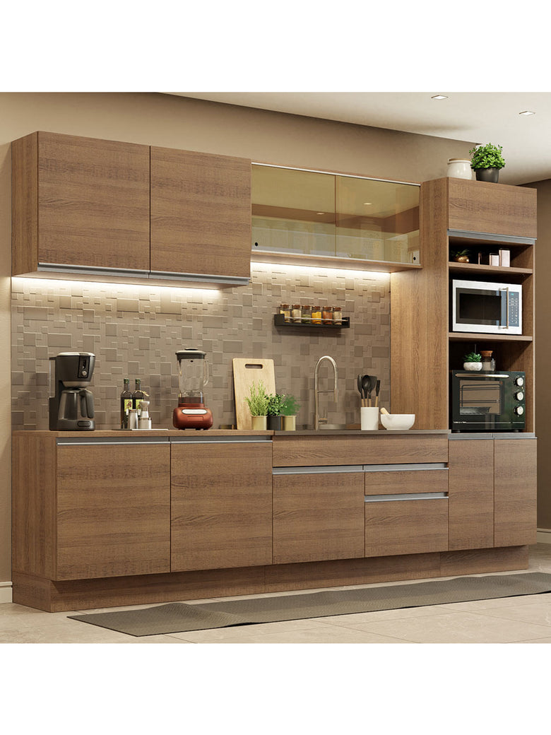 Armário de Cozinha Completa 310cm Rustic Glamy Madesa 01