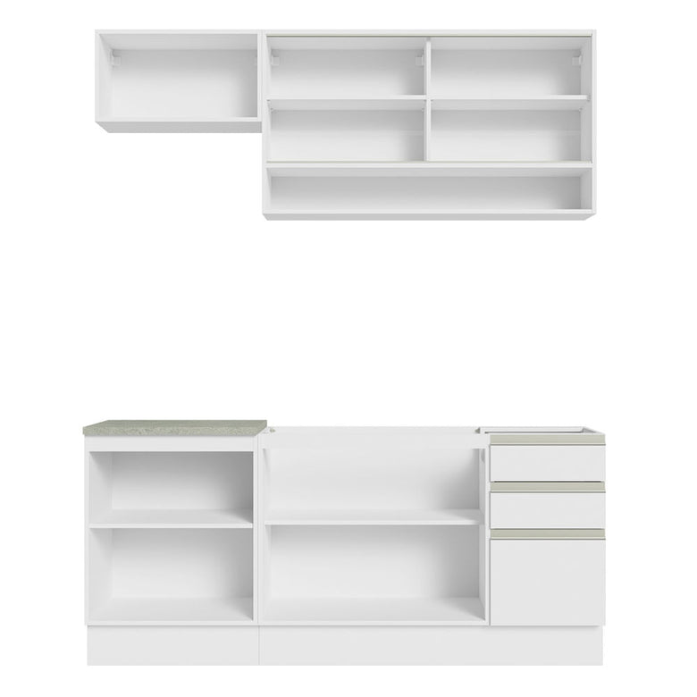 Armário de Cozinha Compacta 180cm Branco Glamy Madesa 08
