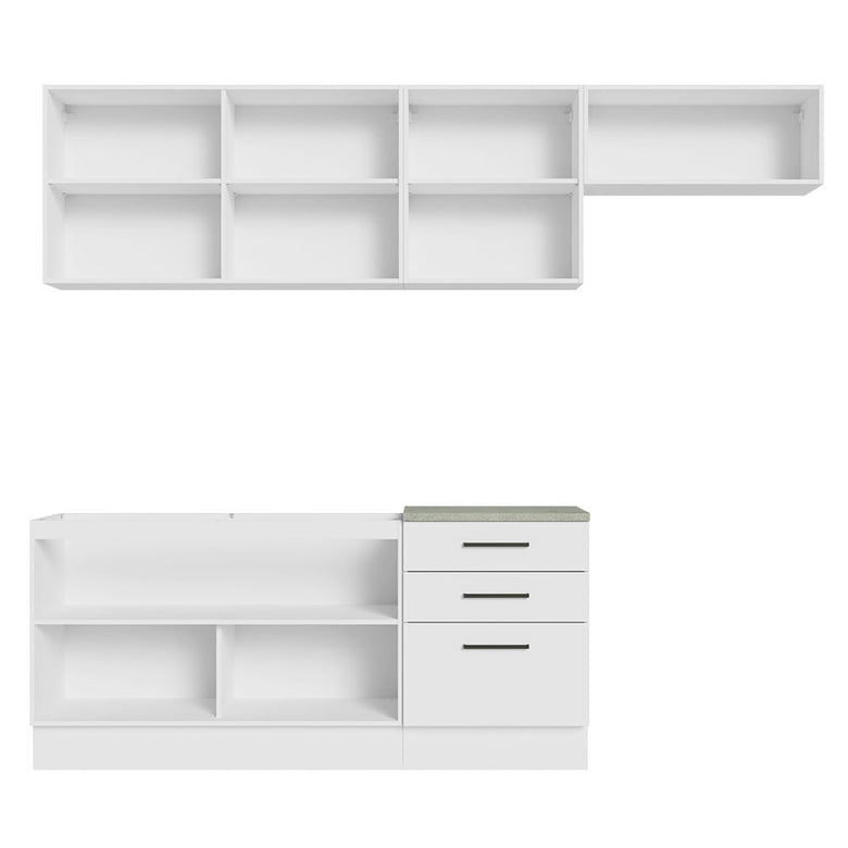Armário de Cozinha Completa 260cm Branco Agata Madesa 02
