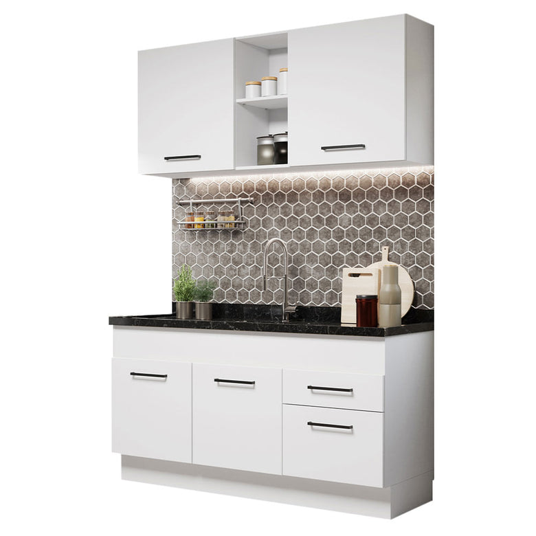 Armário de Cozinha Compacta 150cm Branco Agata Madesa 02