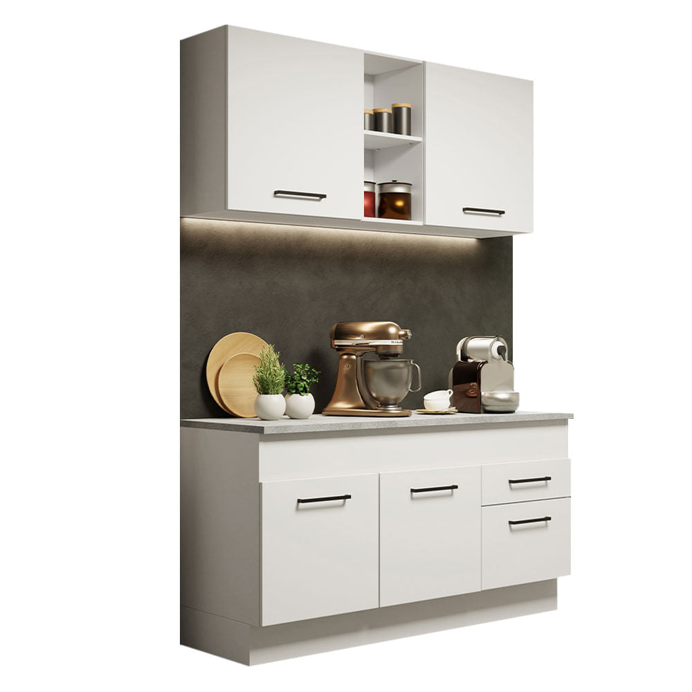Armário de Cozinha Compacta 150cm Branco Agata Madesa 01 - Branco