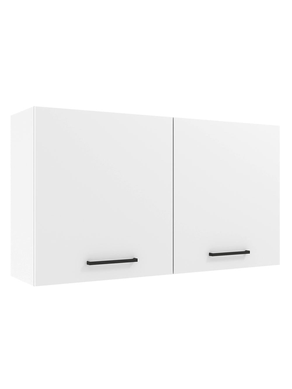Armário Aéreo Madesa Agata 120 cm 2 Portas Branco - Branco