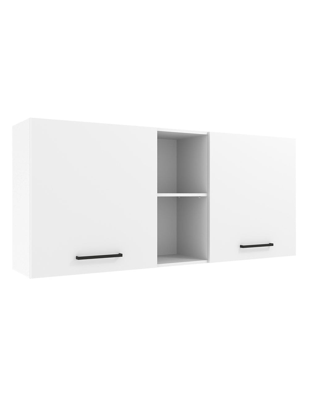 Armário Aéreo Madesa Agata 150 cm 2 Portas e 2 Nichos Branco - Branco