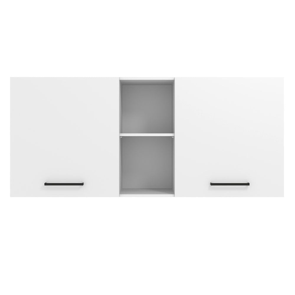 Armário Aéreo Madesa Agata 150 cm 2 Portas e 2 Nichos Branco