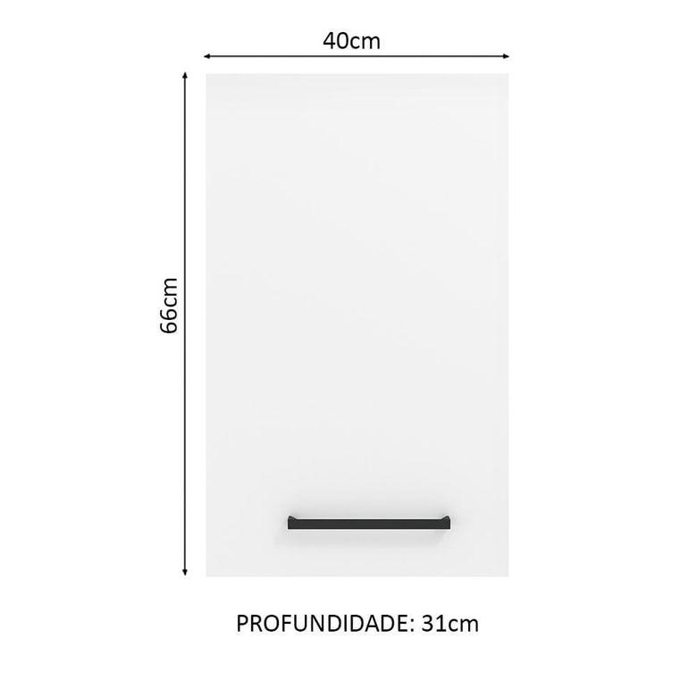 Armário Aéreo Madesa Agata 40 cm 1 Porta Branco