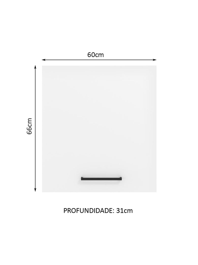 Armário Aéreo Madesa Agata 60 cm 1 Porta Branco