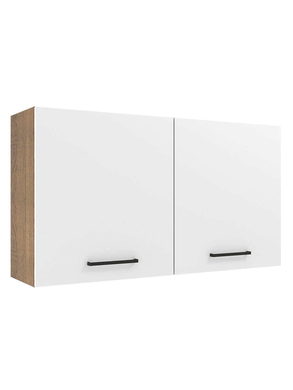 Armário Aéreo Madesa Agata 120 cm 2 Portas Rustic/Branco - Rustic/Branco