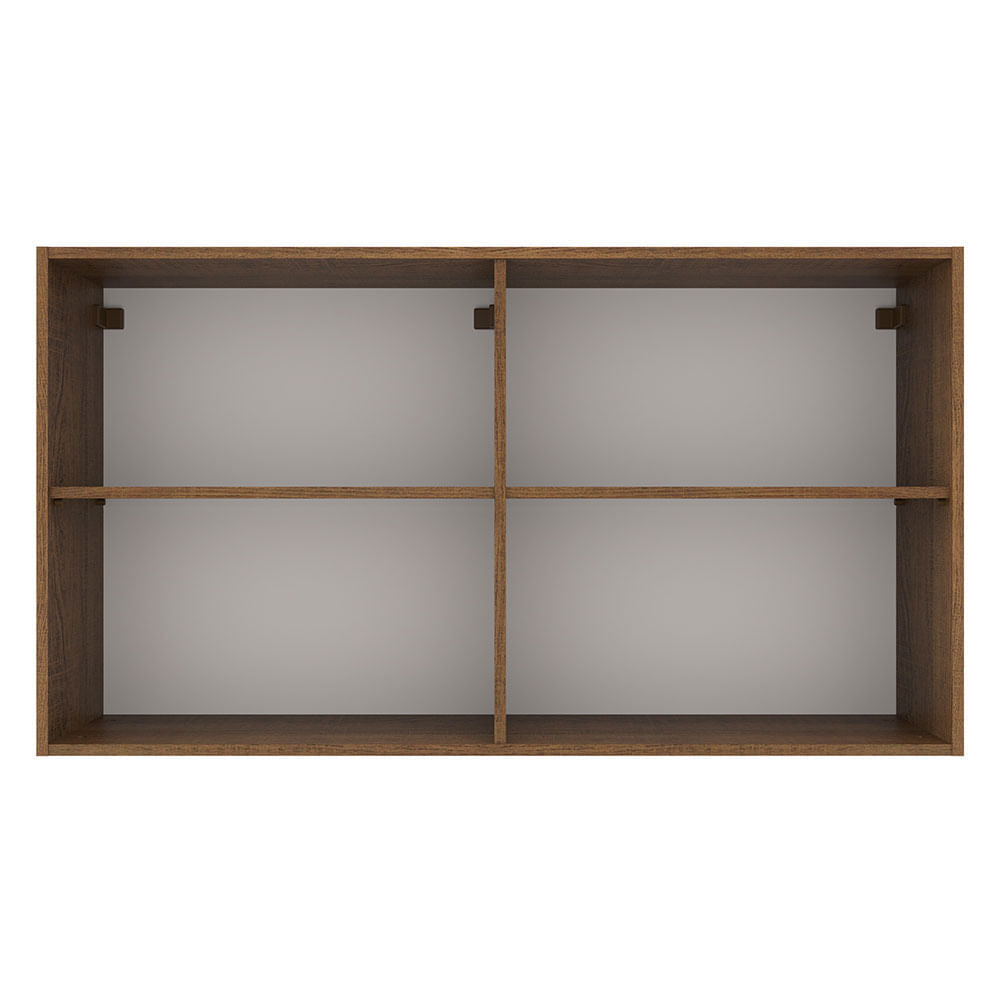 Armário Aéreo Madesa Agata 120 cm 2 Portas Rustic/Branco