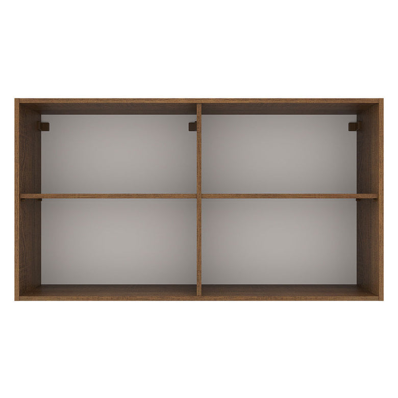 Armário Aéreo Madesa Agata 120 cm 2 Portas Rustic/Branco