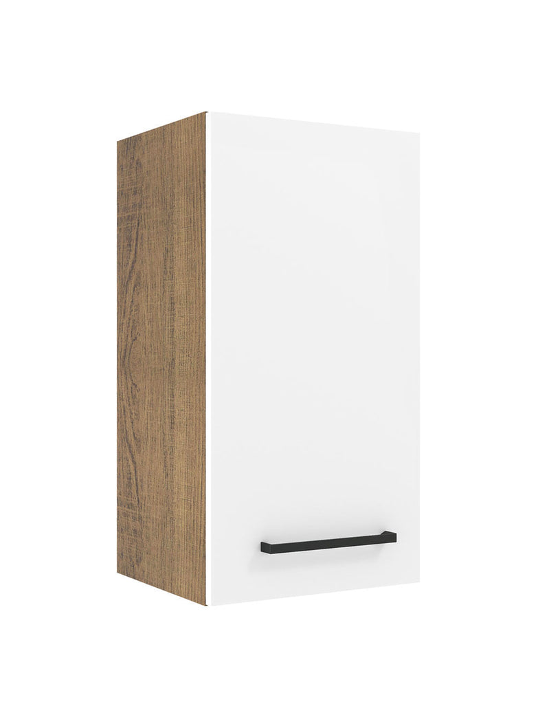 Armário Aéreo Madesa Agata 35 cm 1 Porta Rustic/Branco