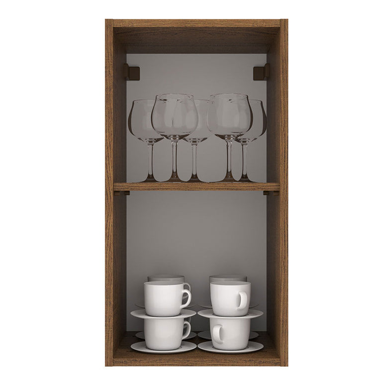 Armário Aéreo Madesa Agata 35 cm 1 Porta Rustic/Branco