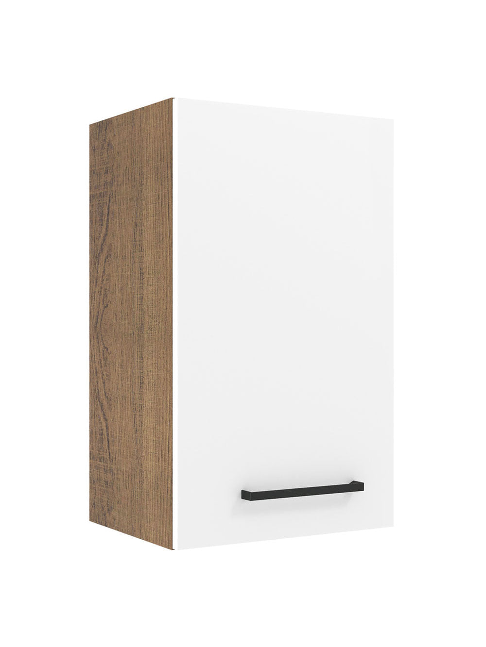 Armário Aéreo Madesa Agata 40 cm 1 Porta Rustic/Branco - Rustic/Branco