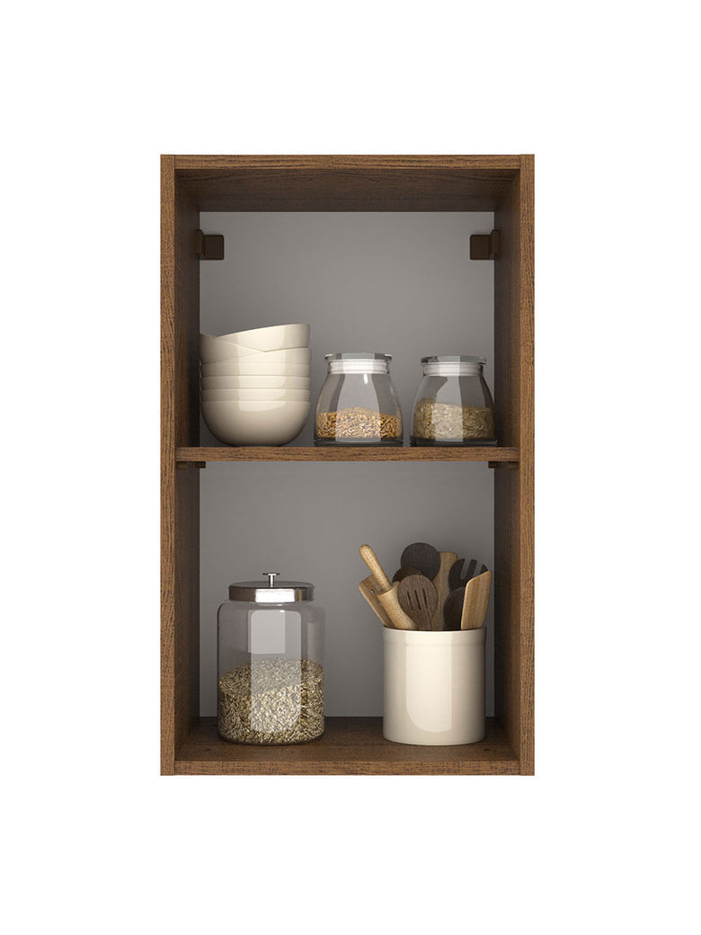 Armário Aéreo Madesa Agata 40 cm 1 Porta Rustic/Branco