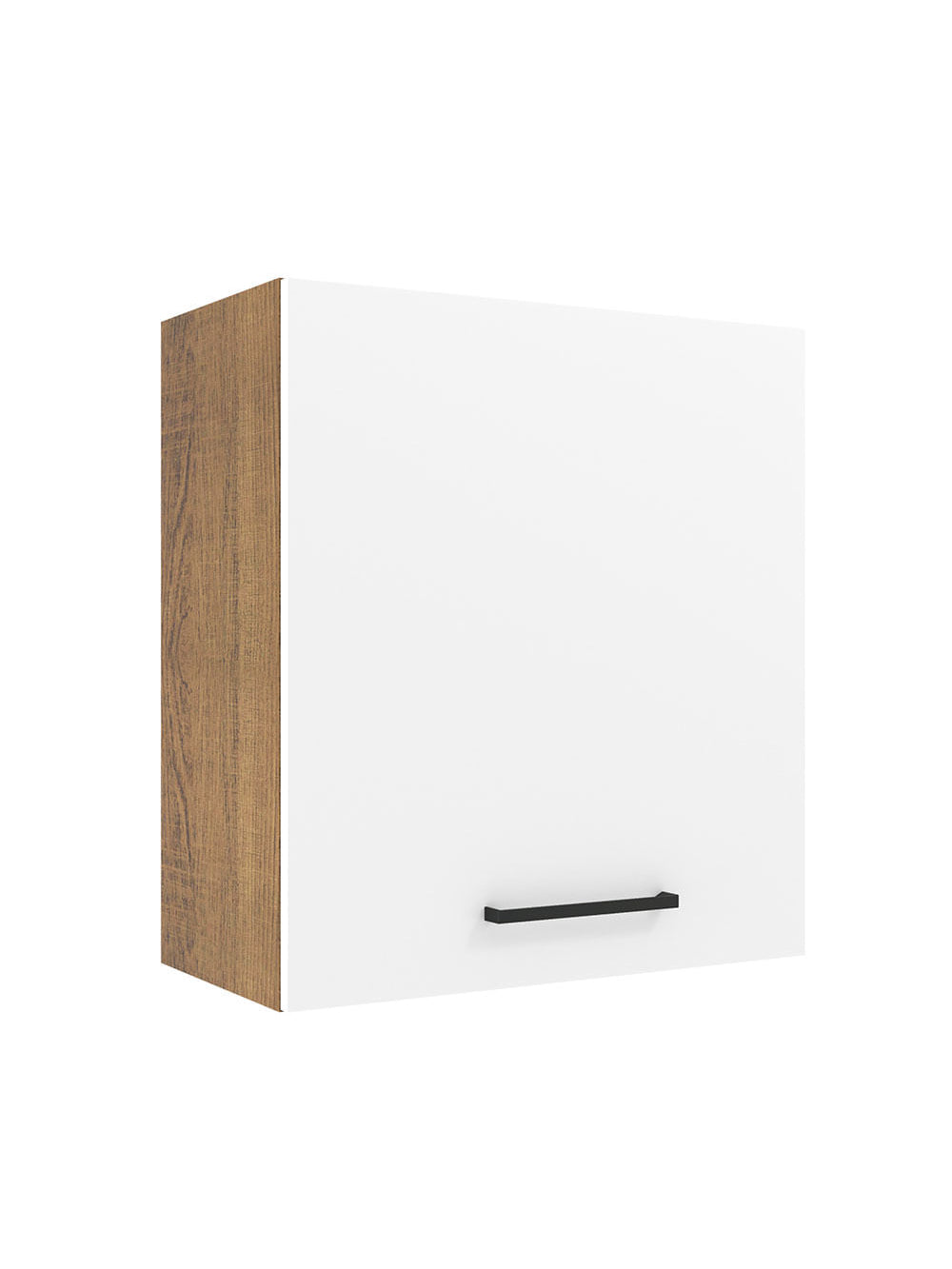 Armário Aéreo Madesa Agata 60 cm 1 Porta Rustic/Branco - Rustic/Branco