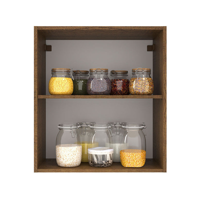 Armário Aéreo Madesa Agata 60 cm 1 Porta Rustic/Branco