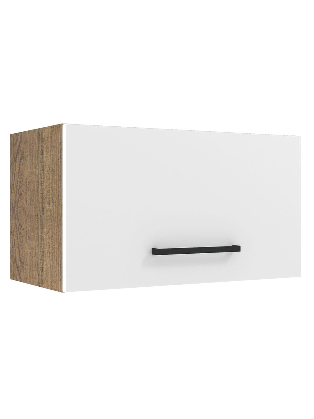 Armário Aéreo Madesa Agata 60 cm 1 Porta Basculante Rustic/Branco - Rustic/Branco