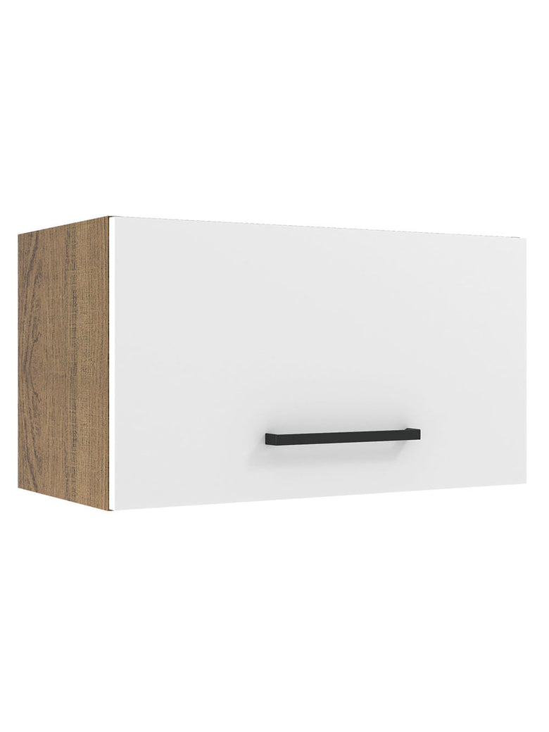 Armário Aéreo Madesa Agata 60 cm 1 Porta Basculante Rustic/Branco