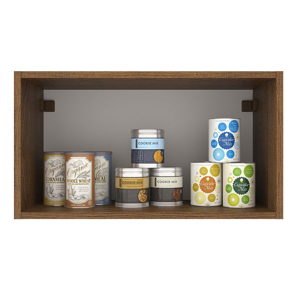 Armário Aéreo Madesa Agata 60 cm 1 Porta Basculante Rustic/Branco