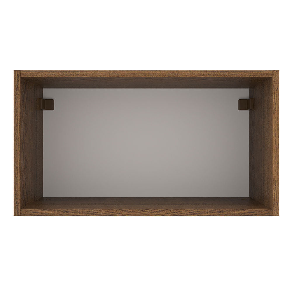 Armário Aéreo Madesa Agata 60 cm 1 Porta Basculante Rustic/Branco