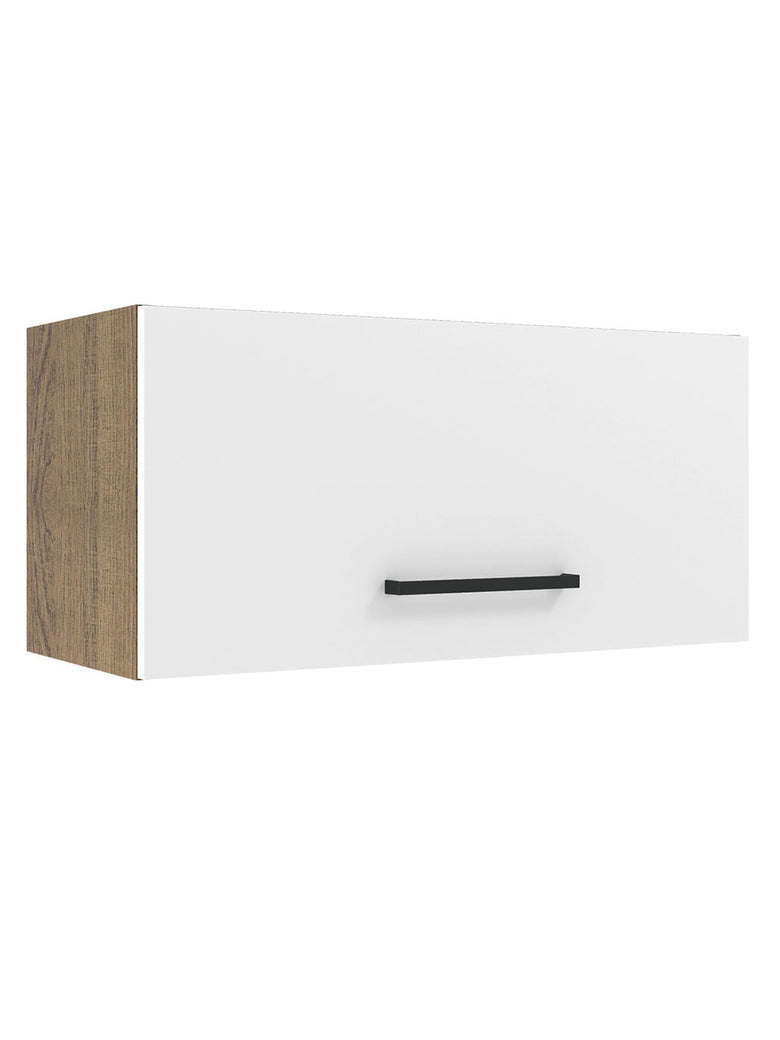 Armário Aéreo de Cozinha Madesa Agata 70 cm 1 Porta Basculante Rustic/Branco