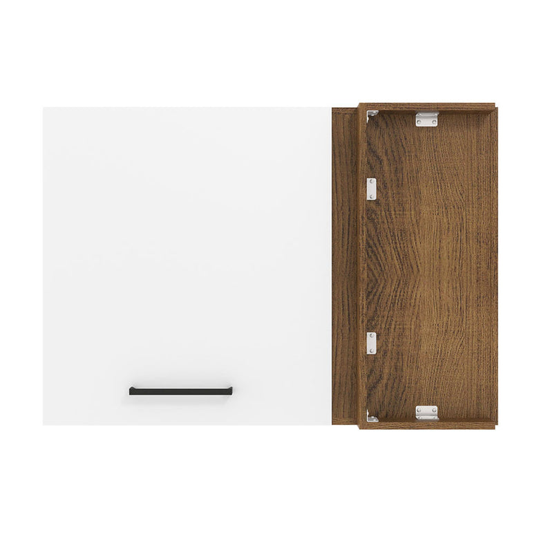 Armário Aéreo de Canto Madesa Agata 1 Porta Rustic/Branco