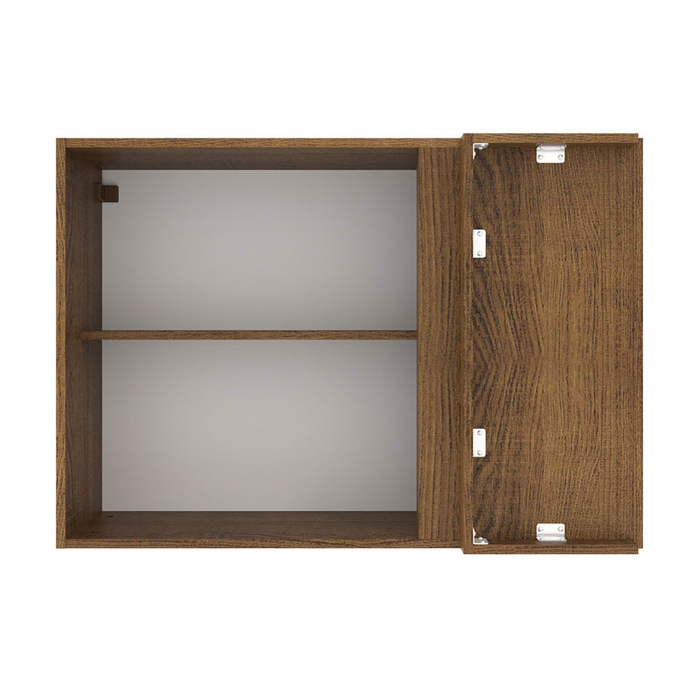 Armário Aéreo de Canto Madesa Agata 1 Porta Rustic/Branco