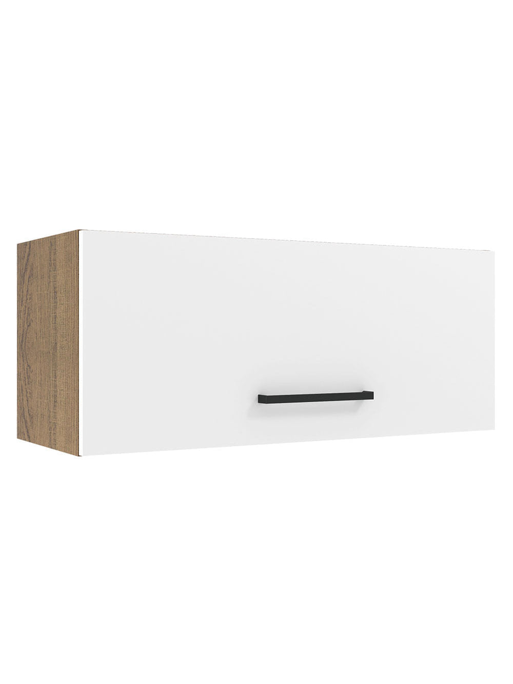 Armário Aéreo Madesa Agata 80 cm 1 Porta Basculante Rustic/Branco - Rustic/Branco