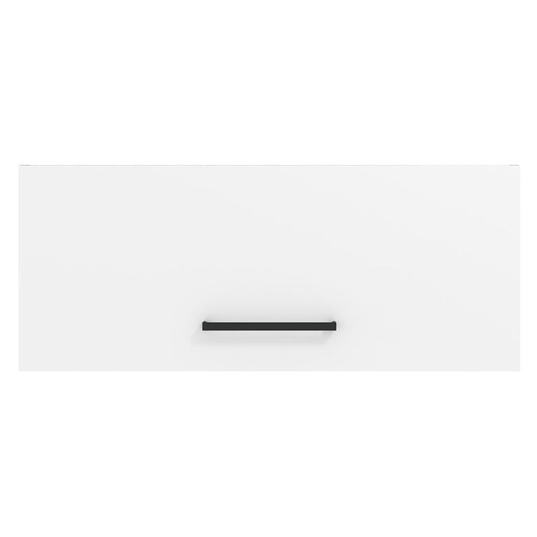 Armário Aéreo Madesa Agata 80 cm 1 Porta Basculante Rustic/Branco