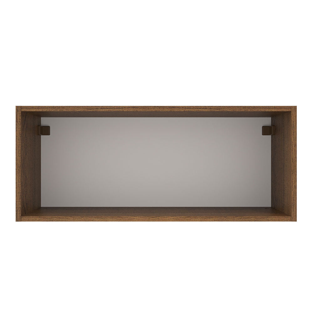 Armário Aéreo Madesa Agata 80 cm 1 Porta Basculante Rustic/Branco