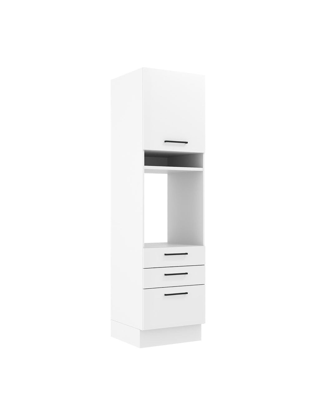 Torre Quente Madesa Agata 60 cm 1 Porta 3 Gavetas Branco - Branco