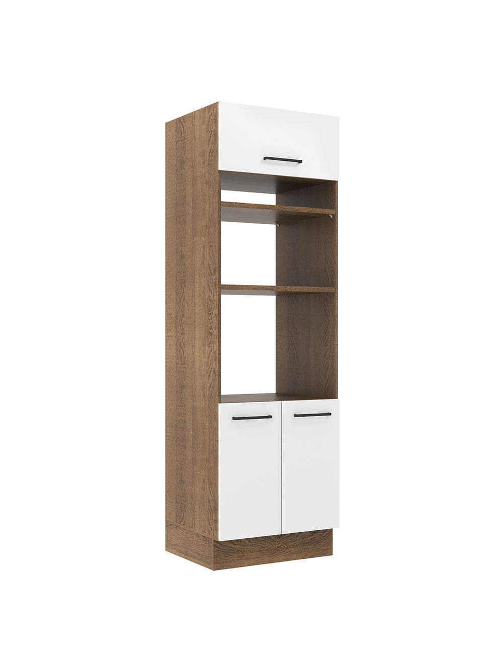 Torre Quente Madesa Agata 70 cm 3 Portas Rustic/Branco - Rustic/Branco