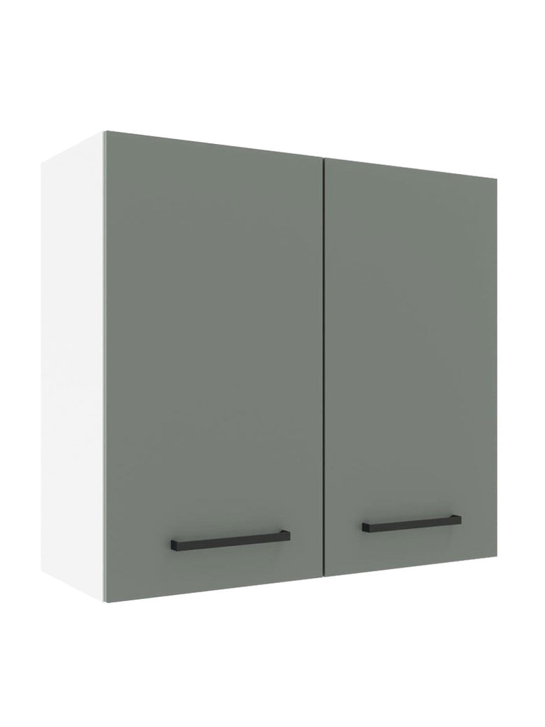 Armário Aéreo Madesa Agata 70 cm 2 Portas Branco/Cinza