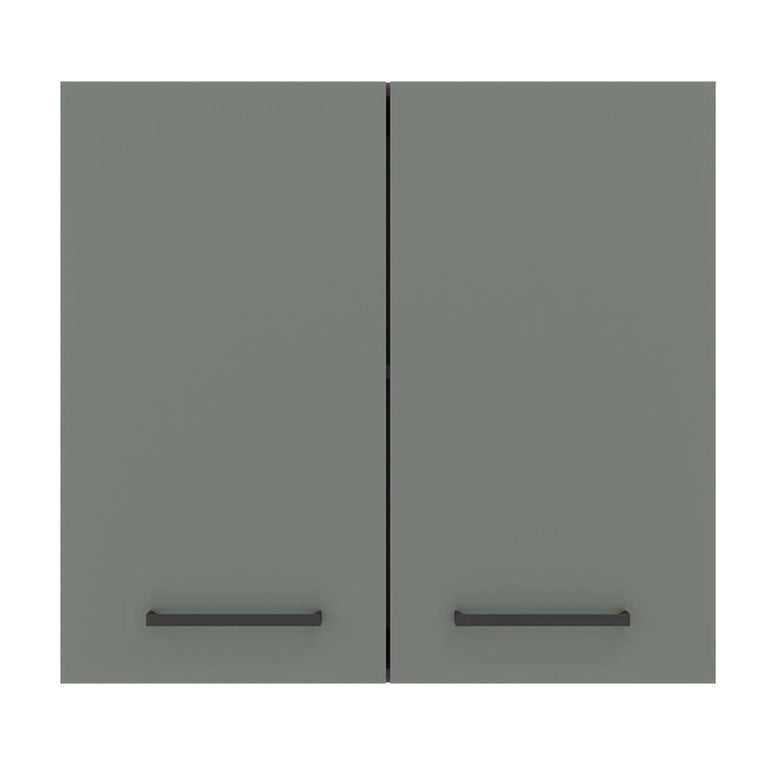 Armário Aéreo Madesa Agata 70 cm 2 Portas Branco/Cinza