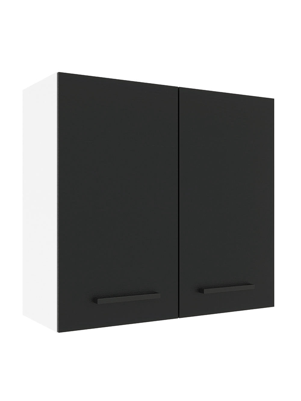 Armário Aéreo Madesa Agata 70 cm 2 Portas Branco/Preto - Branco/Preto