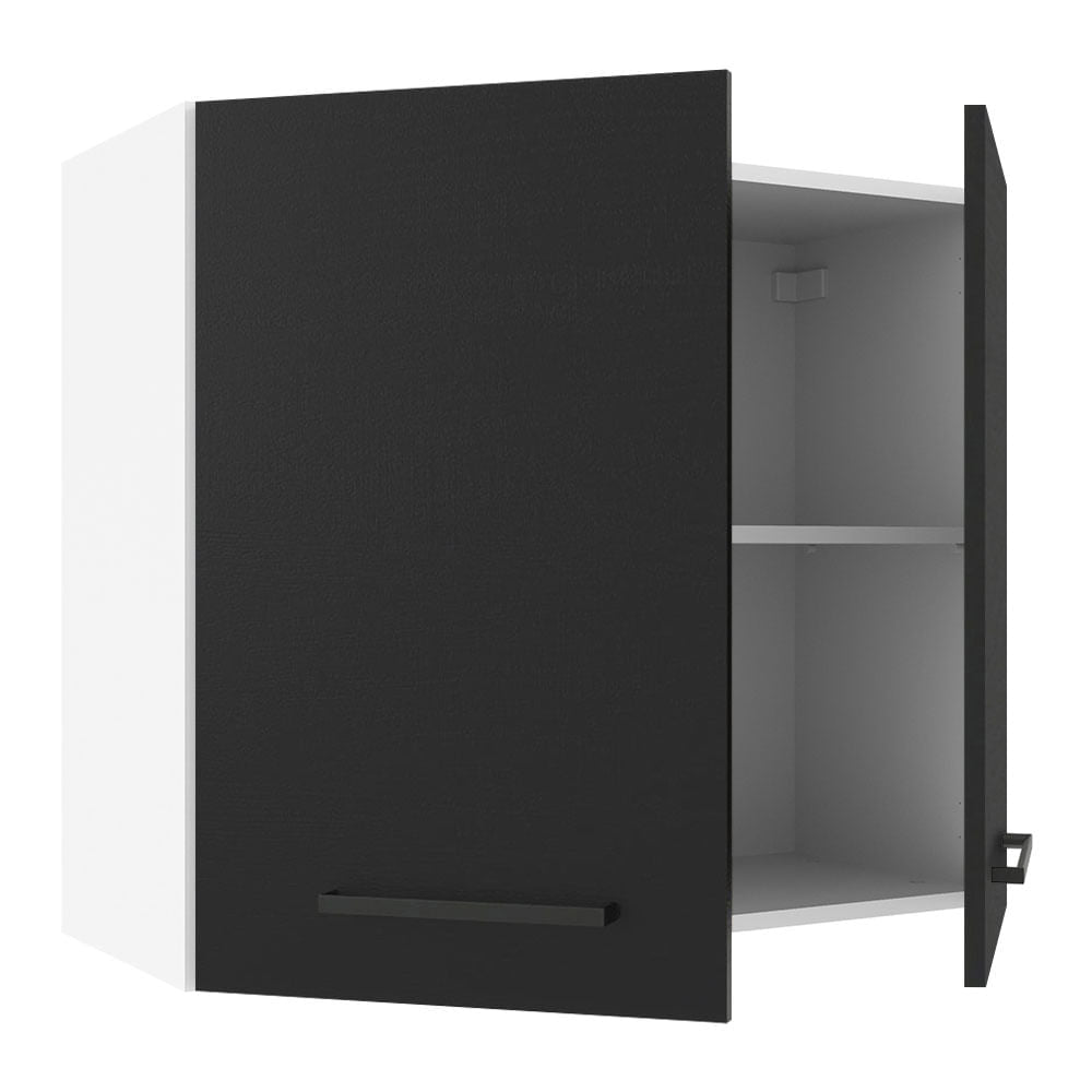 Armário Aéreo Madesa Agata 70 cm 2 Portas Branco/Preto
