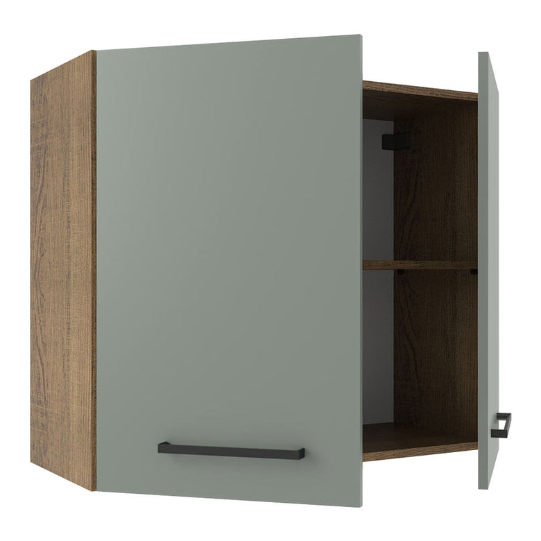 Armário Aéreo Madesa Agata 70 cm 2 Portas Rustic/Cinza