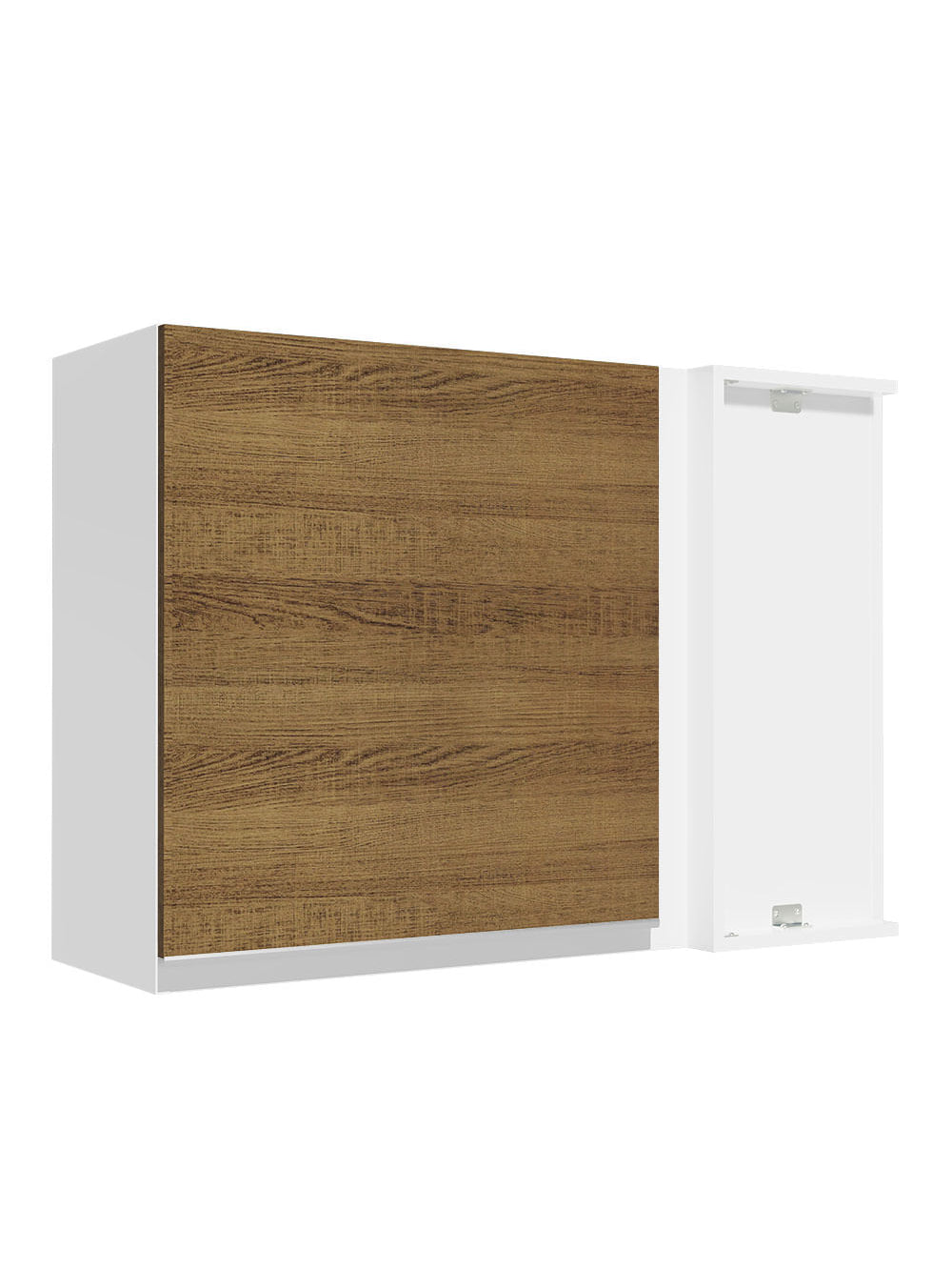 Armário Aéreo de Canto Madesa Glamy 1 Porta Branco/Rustic - Branco/Rustic