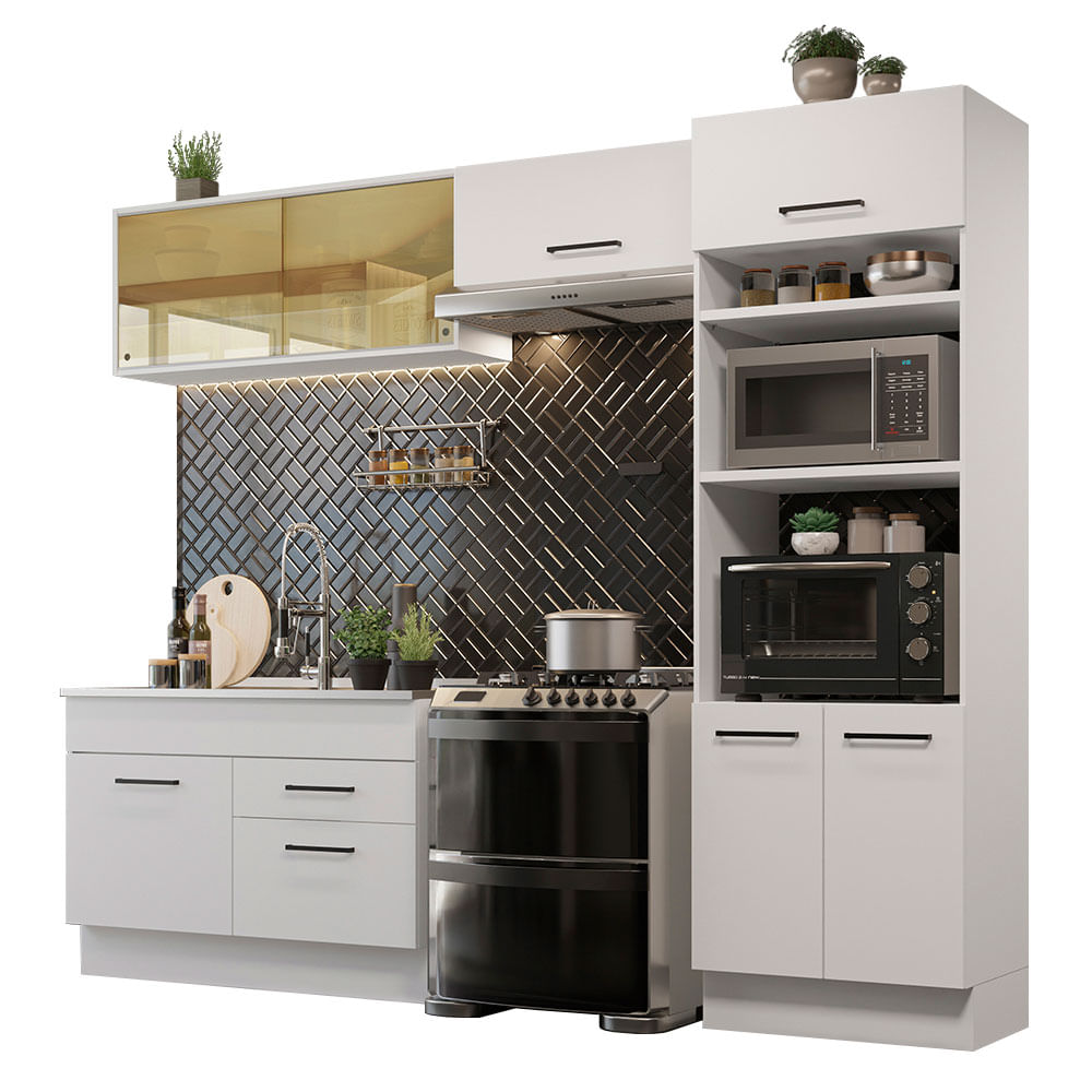 Armário de Cozinha Completa 270cm Branco Agata Madesa 05 - Branco